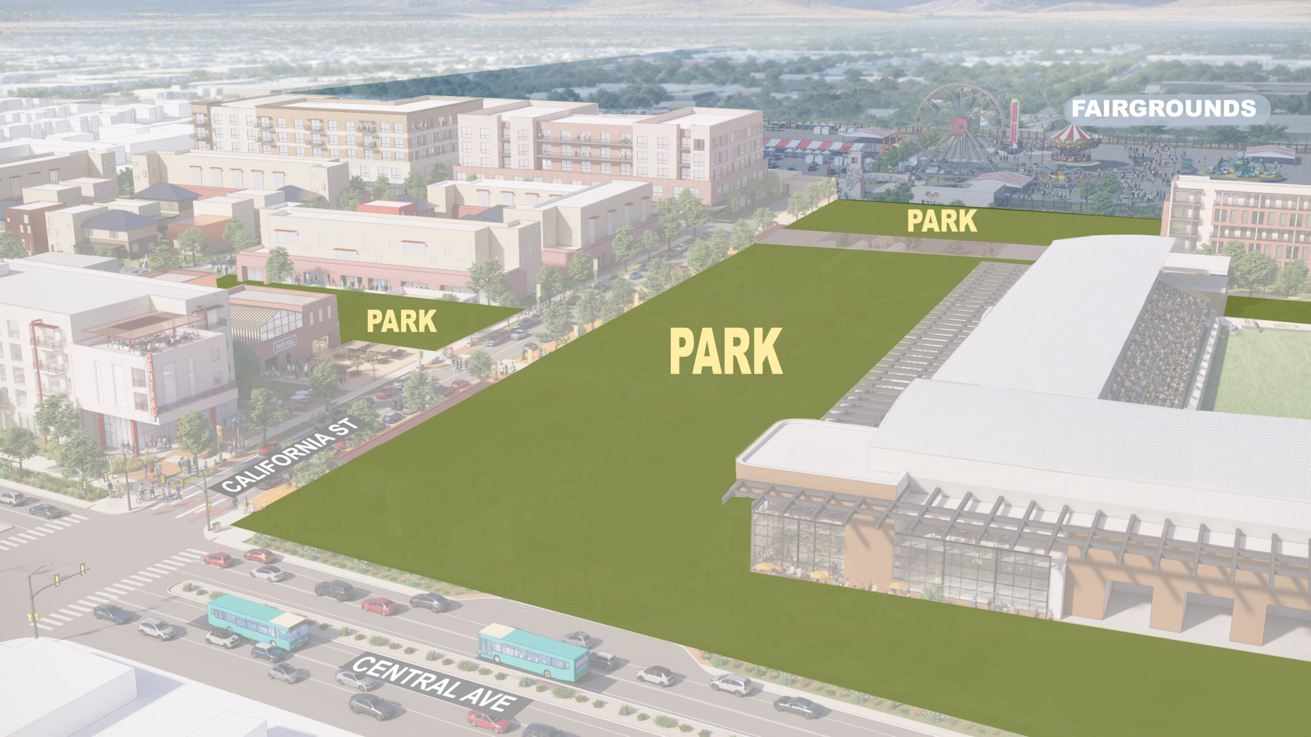 Rendering of new fairground layout